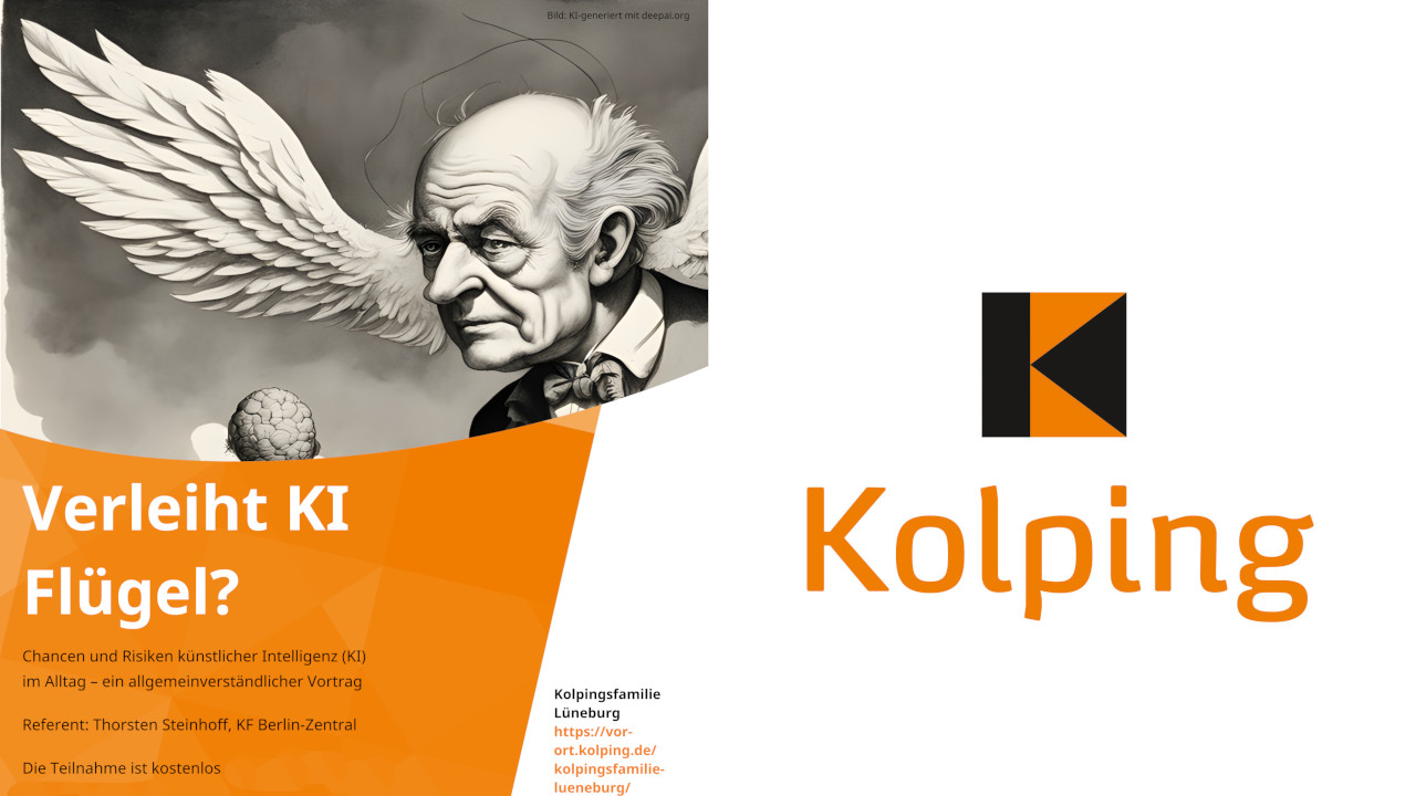 Plakat-Montage Kolping-Vortrag über KI im Alltag, Thorsten Steinhoff